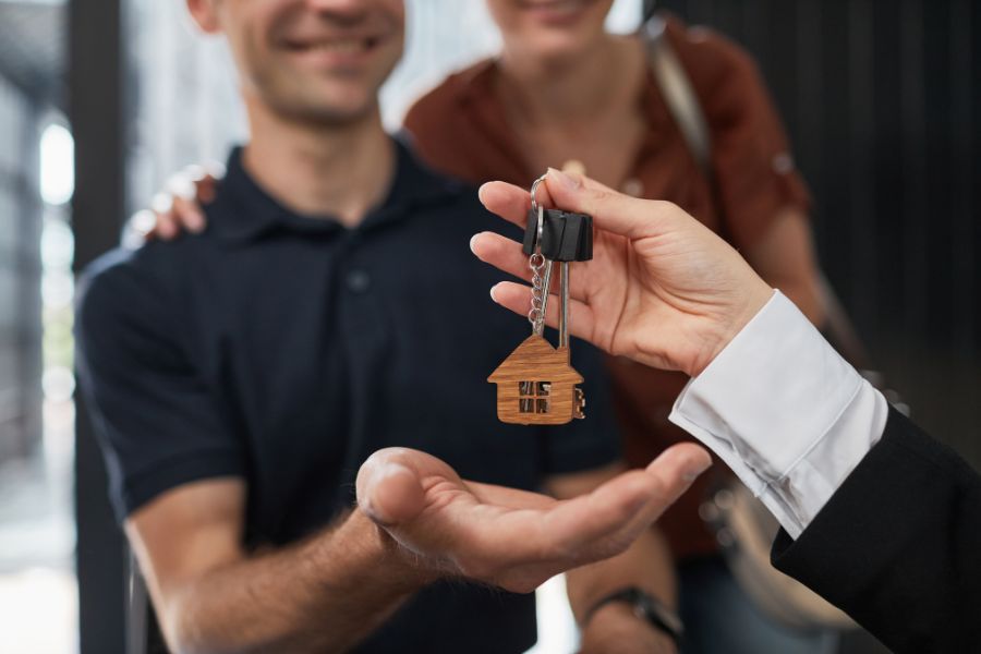 young couple buying their first home
