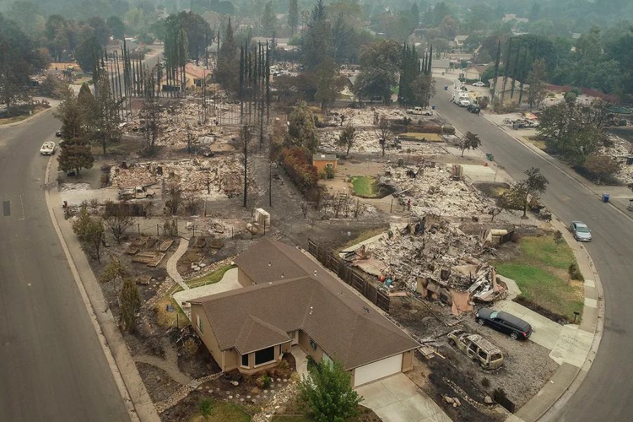 houses in the carr fire burn scar in Redding CA